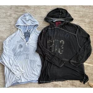 Set of Two Buffalo David Britton Y2K Pullover‎ Henley Sweaters 3XL Unisex Men's